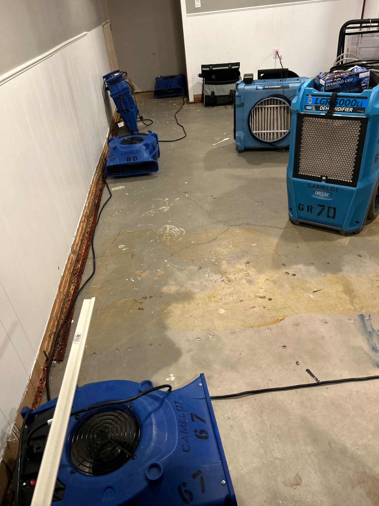 Drying out of basement after water main break