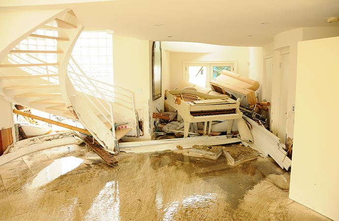 rsidential home floor flood disaster water damage