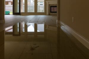 flood damage inside a house