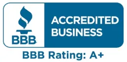 BBB Accredited Business badge with an A+ rating